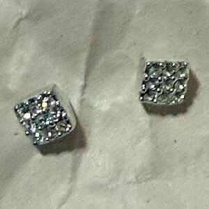 Vintage Monet Crystal Square Stud Earrings